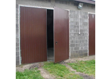 Portone a Battente da Garage in Acciaio - 285 x 230 cm - RAL 7016