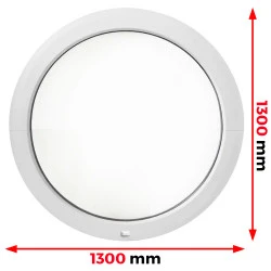 Finestra Circolare PVC 130 x 130 cm Fissa Aluplast Ideal 4000