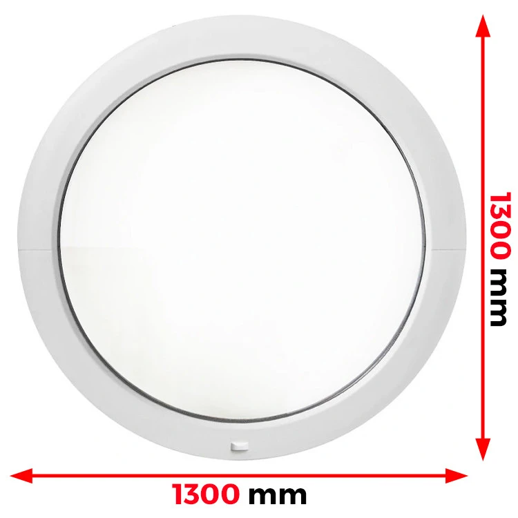 Finestra Circolare PVC 130 x 130 cm Fissa Aluplast Ideal 4000