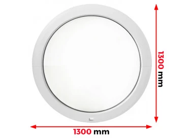 Finestra Circolare PVC 130 x 130 cm Fissa Aluplast Ideal 4000