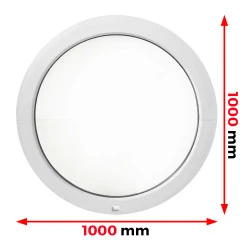 Finestra Circolare PVC 100 x 100 cm Fissa Aluplast Ideal 4000