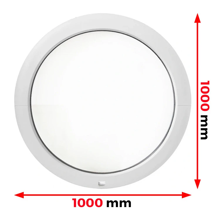 Finestra Circolare PVC 100 x 100 cm Fissa Aluplast Ideal 4000