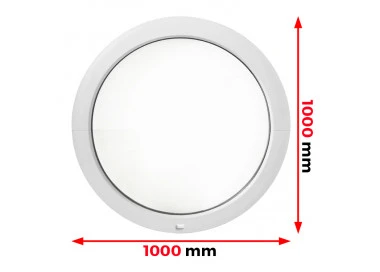 Finestra Circolare PVC 100 x 100 cm Fissa Aluplast Ideal 4000