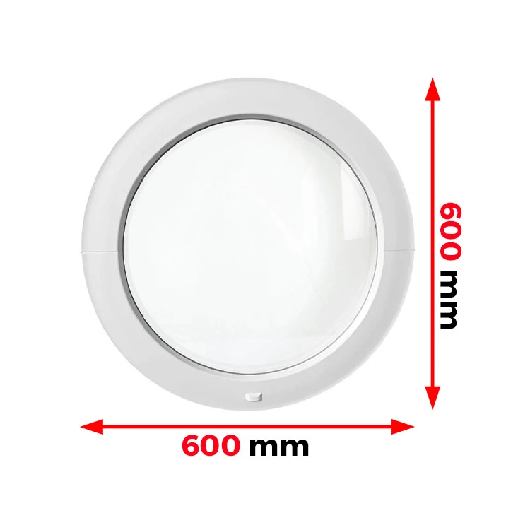Finestra Circolare PVC 60 x 60 cm Fissa Aluplast Ideal 4000