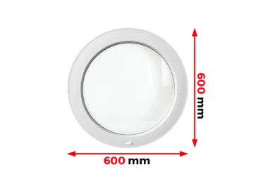 Finestra Circolare PVC 60 x 60 cm Fissa Aluplast Ideal 4000