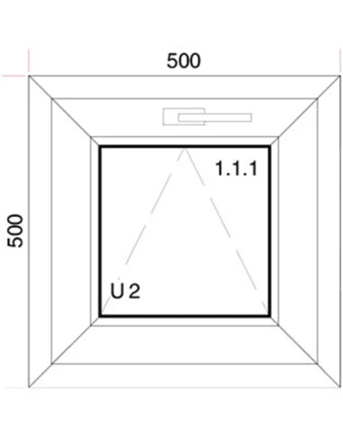 Finestra PVC50 x 50 cm Ribalta Aluplast Ideal 4000