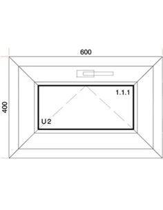 Finestra PVC 60 x 40 cm Ribalta Aluplast Ideal 4000 2