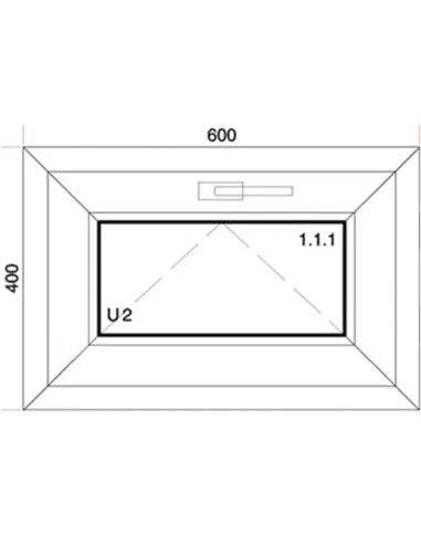 Finestra PVC 60 x 40 cm Ribalta Aluplast Ideal 4000