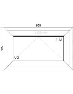 Finestra PVC 86,5 x 53,5 cm Ribalta Aluplast Ideal 4000 2