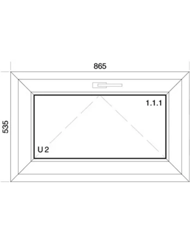 Finestra PVC 86,5 x 53,5 cm Ribalta Aluplast Ideal 4000