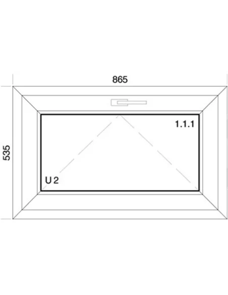 Finestra PVC 86,5 x 53,5 cm Ribalta Aluplast Ideal 4000