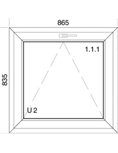 Finestra PVC 86,5 x 83,5 cm Ribalta Aluplast Ideal 4000 2