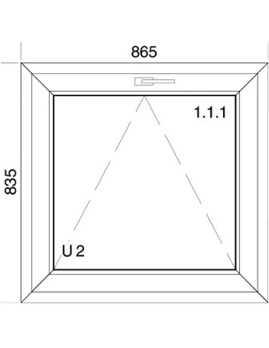 Finestra PVC 86,5 x 83,5 cm Ribalta Aluplast Ideal 4000