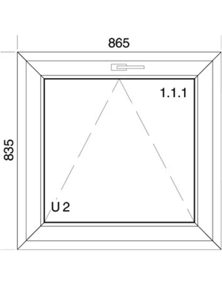Finestra PVC 86,5 x 83,5 cm Ribalta Aluplast Ideal 4000