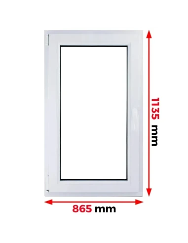 Finestra PVC  86,5 x 113,5 cm Battente/Ribalta Aluplast Ideal 4000