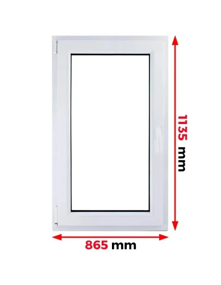 Finestra PVC  86,5 x 113,5 cm Battente/Ribalta Aluplast Ideal 4000