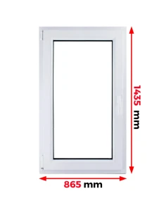Finestra PVC 86,5 x 143,5 cm Battente/Ribalta Aluplast Ideal 4000