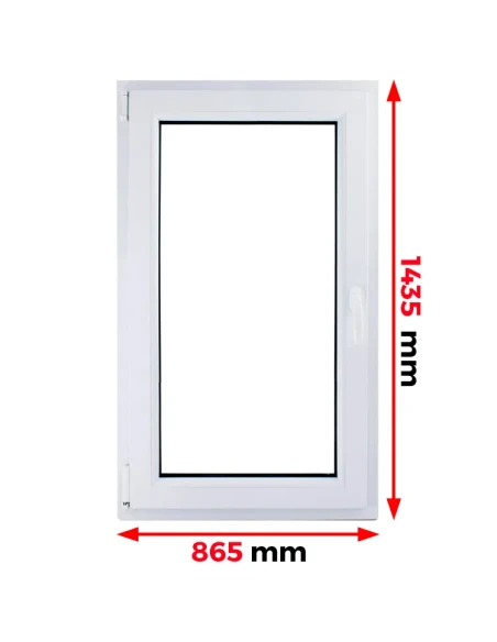Finestra PVC 86,5 x 143,5 cm Battente/Ribalta Aluplast Ideal 4000
