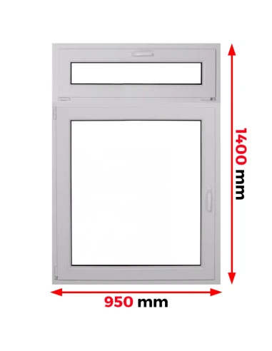Finestra PVC 95 x 140 cm Battente/Ribalta Aluplast Ideal 4000