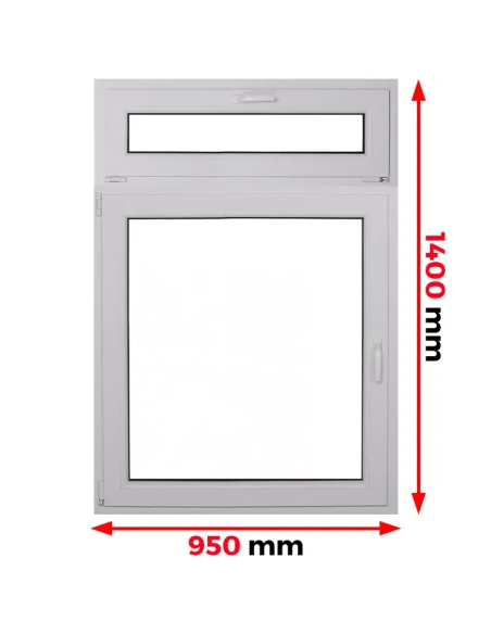 Finestra PVC 95 x 140 cm Battente/Ribalta Aluplast Ideal 4000