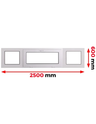Finestra PVC 250 x 60 cm Fissa | Ribalta Aluplast Ideal 4000