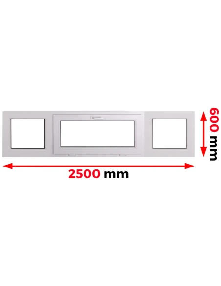 Finestra PVC 250 x 60 cm Fissa | Ribalta Aluplast Ideal 4000