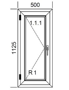Finestra PVC 50 x 112,5 cm Battente Aluplast Ideal 4000 2