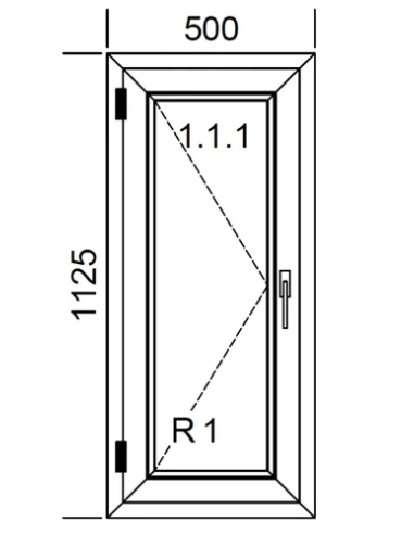 Finestra PVC 50 x 112,5 cm Battente Aluplast Ideal 4000