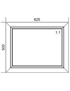 Finestra PVC 62,5 x 50 cm Fissa Aluplast Ideal 4000 2