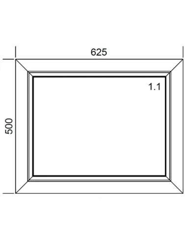 Finestra PVC 62,5 x 50 cm Fissa Aluplast Ideal 4000