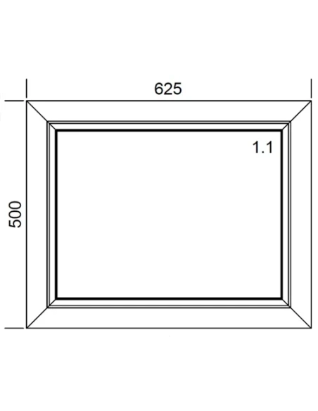 Finestra PVC 62,5 x 50 cm Fissa Aluplast Ideal 4000