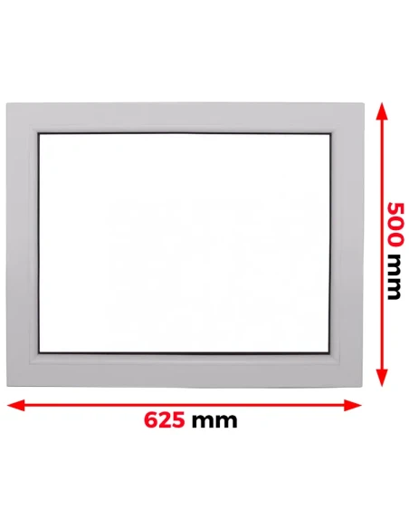Finestra PVC 62,5 x 50 cm Fissa Aluplast Ideal 4000
