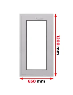 Finestra PVC 65 x 120 cm Ribalta Aluplast Ideal 4000