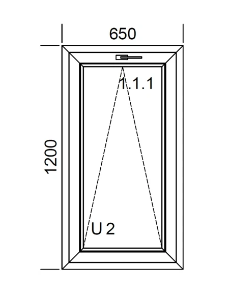 Finestra PVC 65 x 120 cm Ribalta Aluplast Ideal 4000