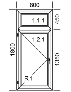 Finestra PVC 80 x 180 cm Fissa | Battente Aluplast Ideal 4000 2