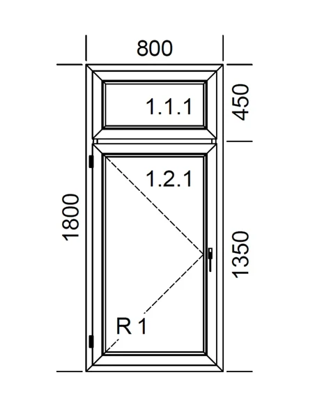 Finestra PVC 80 x 180 cm Fissa | Battente Aluplast Ideal 4000