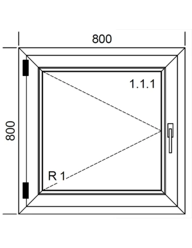 Finestra PVC 80 x 80 cm Battente Aluplast Ideal 4000