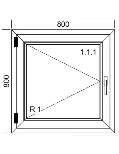Finestra PVC 80 x 80 cm Battente Aluplast Ideal 4000