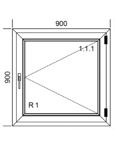 Finestra PVC 90 x 90 cm Battente Aluplast Ideal 4000 2
