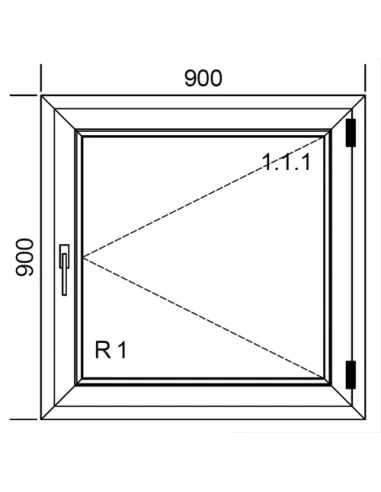 Finestra PVC 90 x 90 cm Battente Aluplast Ideal 4000
