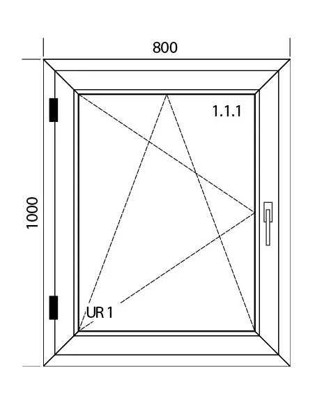 Finestra PVC 80 x 100 cm Battente/Ribalta Aluplast Ideal 4000