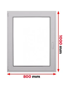 Finestra PVC 80 x 100 cm Battente/Ribalta Aluplast Ideal 4000