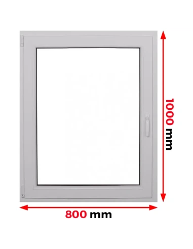 Finestra PVC 80 x 100 cm Battente/Ribalta Aluplast Ideal 4000