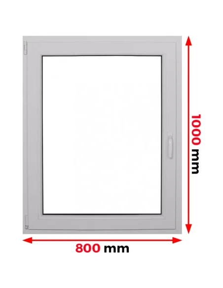 Finestra PVC 80 x 100 cm Battente/Ribalta Aluplast Ideal 4000