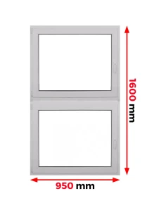 Finestra PVC 95 x 160 cm Battente/Ribalta Aluplast Ideal 4000