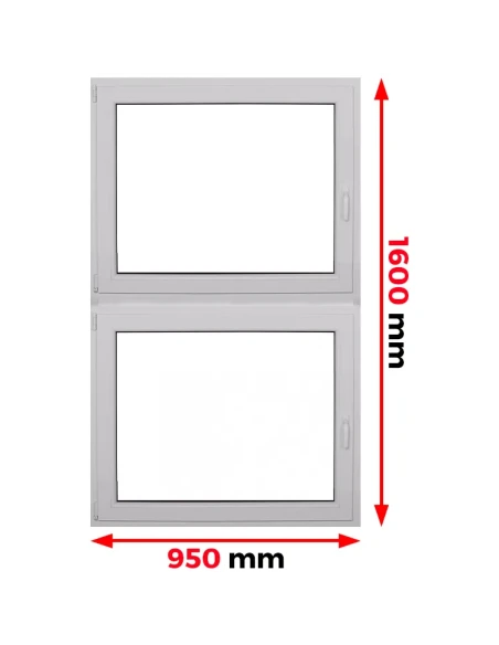 Finestra PVC 95 x 160 cm Battente/Ribalta Aluplast Ideal 4000