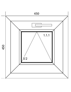 Finestra PVC 45 x 45 cm Ribalta Aluplast Ideal 4000 2