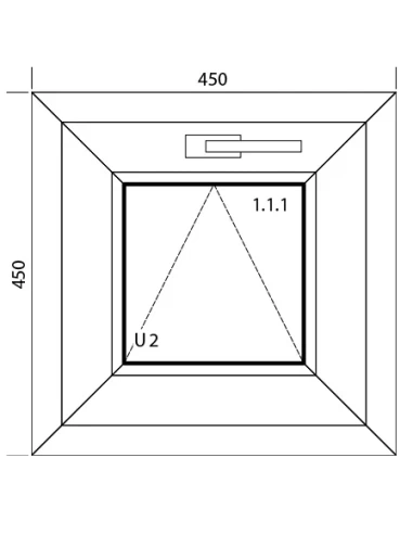 Finestra PVC 45 x 45 cm Ribalta Aluplast Ideal 4000