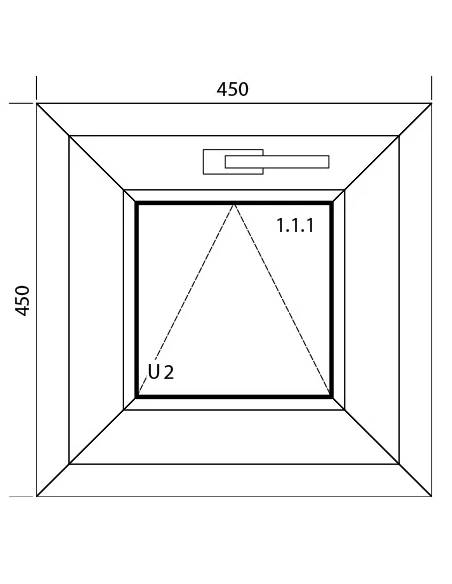 Finestra PVC 45 x 45 cm Ribalta Aluplast Ideal 4000