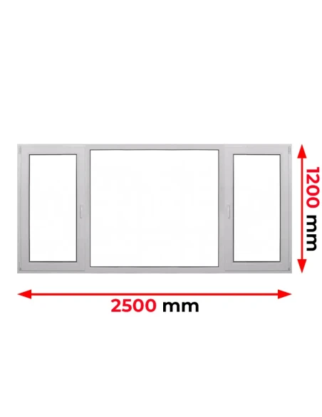 Finestra PVC 250 x 120 cm Battente/Ribalta | Fissa Aluplast Ideal 4000